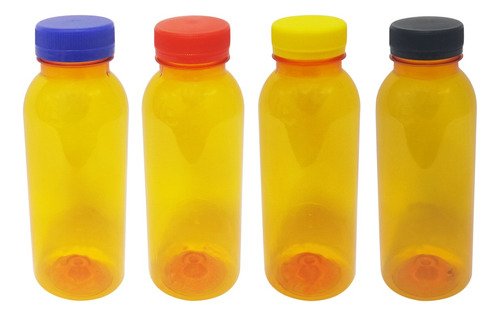 179 Frascos Plástico Laranja Pet 300ml Tampa Rosca Lacre Det