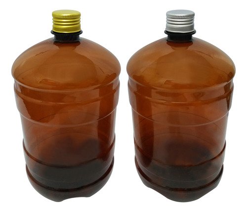 22 Frascos Plástico Âmbar Pet 2l Com Tampa Aluminio S/ Gro