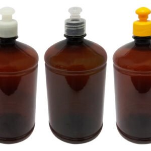 22 Frascos Plásticos Âmbar Pet 1l Com Tampa Pushpull Sab