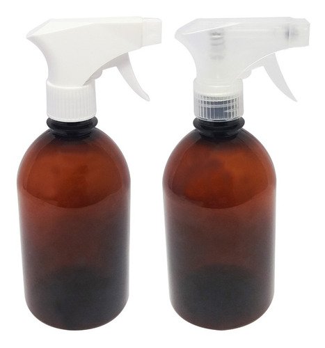 40 Frascos Plásticos Âmbar Pet 500ml Válvula Gatilho Sab