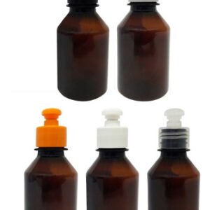 141 Frascos Plástico Âmbar Pet 150ml C/ Tampa Pushpull Far