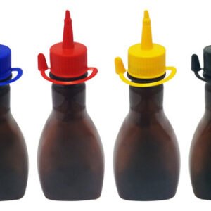 110 Frascos Plástico Âmbar Pet 200ml C/ Bico Aplicador Mol