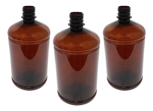 49 Frasco Plástico Âmbar Pet 1l Batoque 12 Furos Sab - Imagem 3