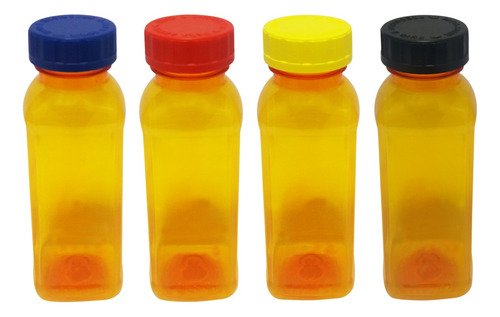 374 Frascos Plásticos Laranja Pet 300ml Com Tampa Child Qua