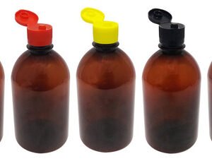 108 Frascos Plástico Âmbar Pet 500ml C/ Tampa Fliptop Sab