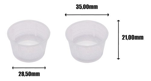 500 Copos De Medida Dosador Plástico Incolor 10ml Bocal 24 - Imagem 3
