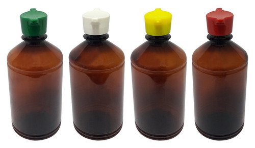 48 Frasco Plástico Âmbar Pet 500ml Tampa Rosca 2 Bico Far - Imagem 2