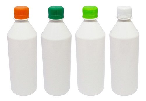 50 Frascos Plástico Branco Pet 500ml Tampa Rosca Lacre Cos - Imagem 2