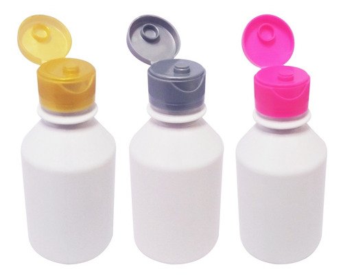 141 Frascos Plásticos Branco Pet 150ml C/ Tampa Fliptop Far - Imagem 3