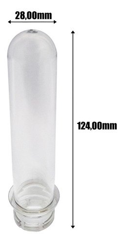 23 Preforma Cristal 37ml Pet 33g Tubete 12cm Ta Rosca Lacre - Imagem 6