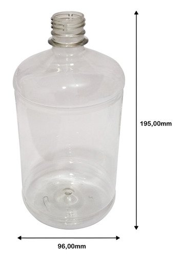 22 Frasco Plástico Cristal Pet De 1l Tampa Rosca 2 Bico Sab - Imagem 6