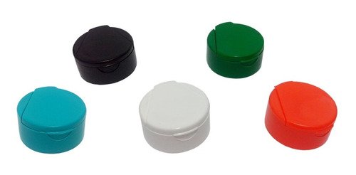 45 Tampas Plástica Colorida Rosca Fliptop Capsula Bocal 38 - Imagem 2