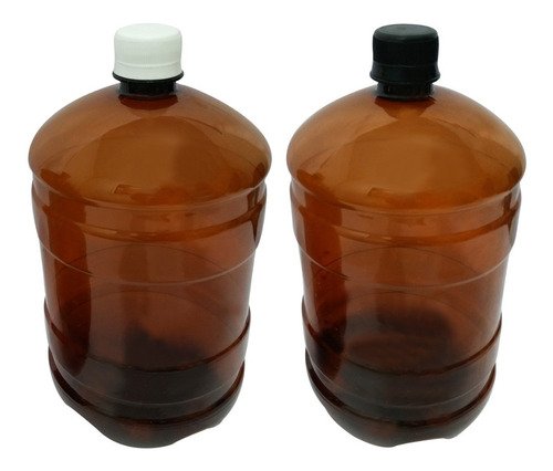 22 Frascos Plástico Âmbar Pet 2l Com Tampa Rosca Lacre Gro