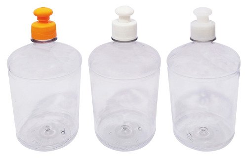 22 Frascos Plásticos Cristal Pet 1l Com Tampa Pushpull Sab
