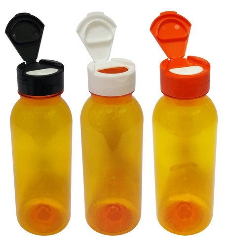 163 Frascos Plástico Laranja Pet 300ml Tampa Fliptop Cap Det