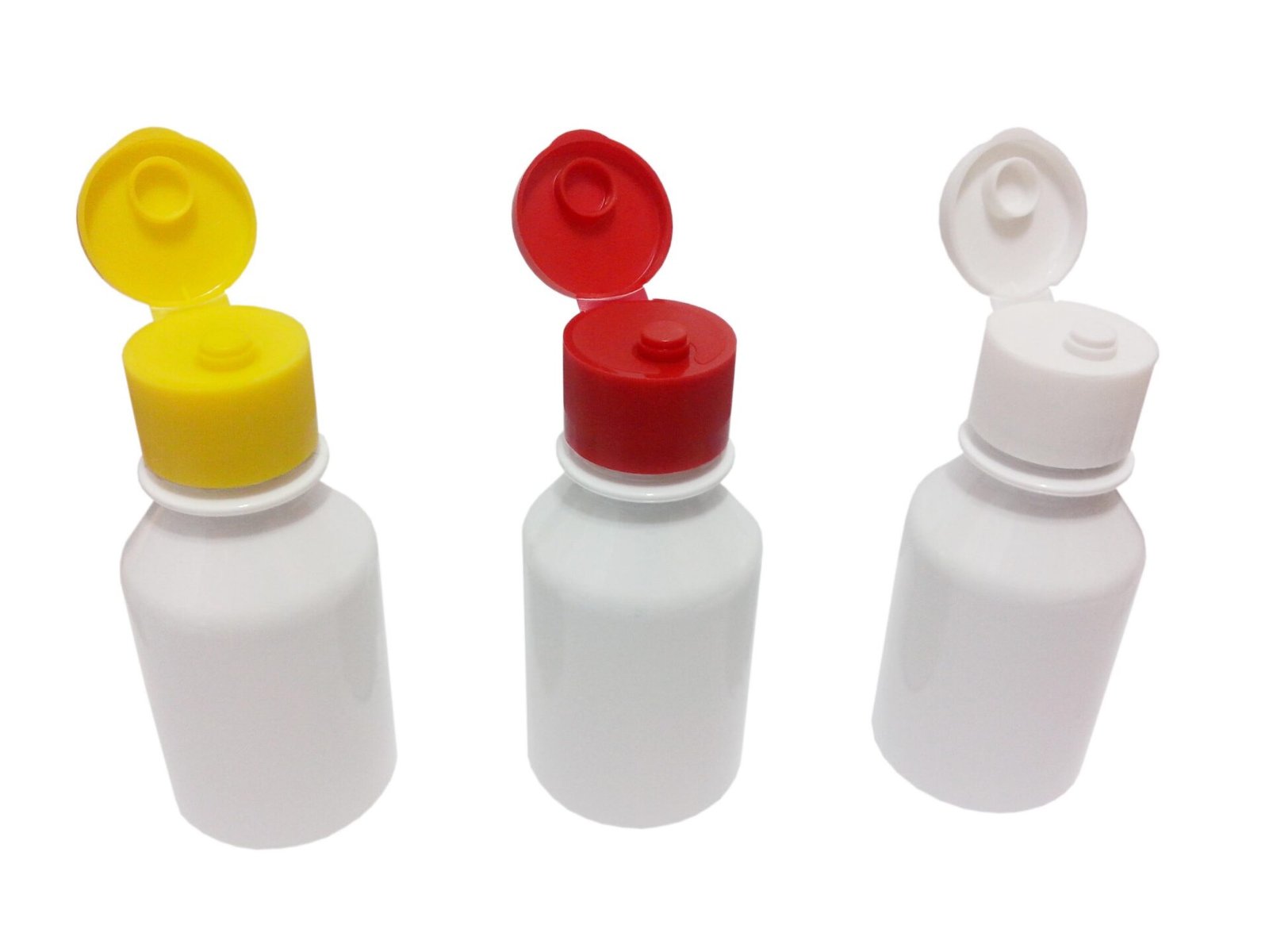 416 FRASCO PLÁSTICO BRANCO 100ML TAMPA FLIPTOP BATOQUE FAR - Imagem 2