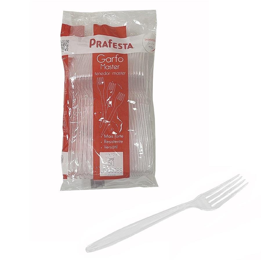 1500 GARFOS MASTER PLÁSTICO CRISTAL 180X27MM PRAFESTA - Imagem 2