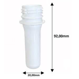 120 PREFORMA BRANCO 15ML PET 17G TUBETE 9CM FLIPTOP BATOQUE