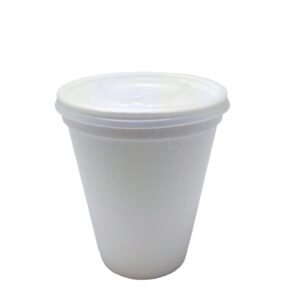 1000 COPOS TÉRMICOS DESCARTÁVEL ISOPOR C/ TAMPA BRANCO 237ML