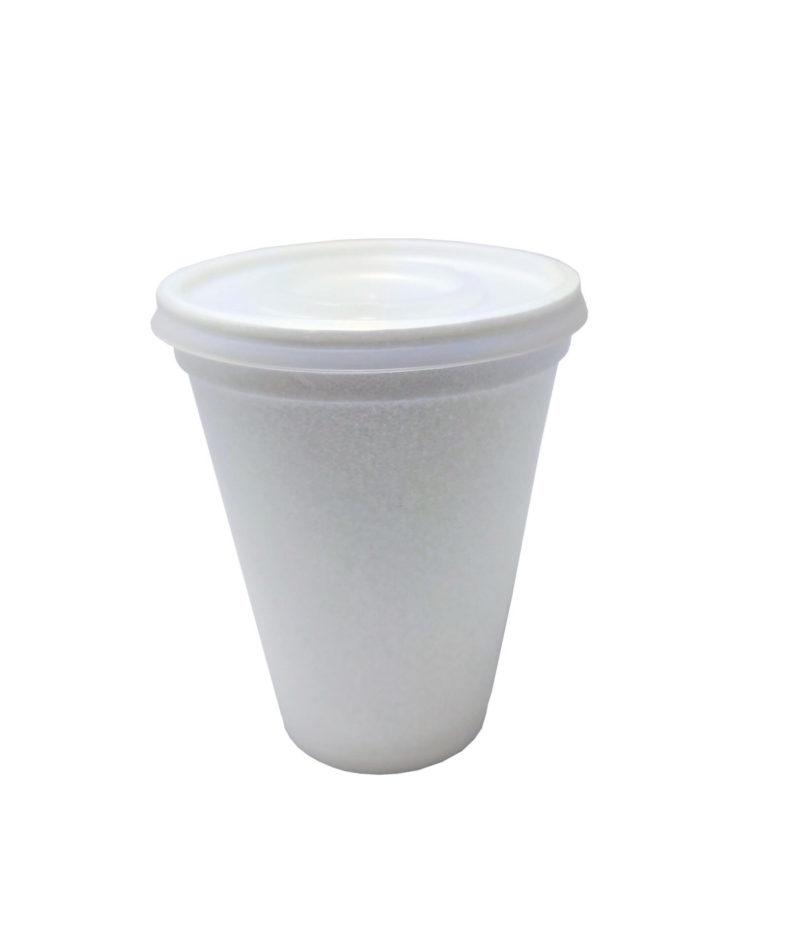 100 COPOS TÉRMICOS DESCARTÁVEL ISOPOR C/ TAMPA BRANCO 296ML