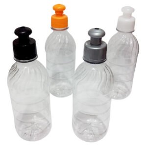 1026 Frasco Plástico Cristal Pet 330ml C/ Tampa Pushpull Suc