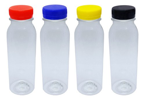 30 Frascos Plástico Cristal Pet 250ml Tampa Rosca Lacre Det