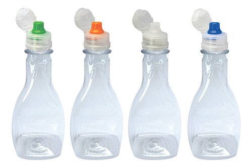 1323 Frascos Plástico Cristal 200ml Tampa Sport Fliptop Mol