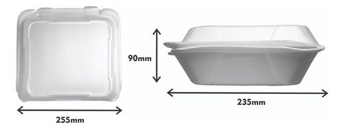 69 Lancheira Branca Isopor 255x235x90mm Bom Apetite Bh102 - Imagem 3