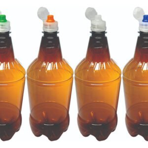 20 Frascos Plásticos Âmbar Pet 1l Tampa Sport Fliptop Gr2