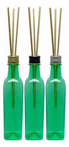 241 Frascos Plástico Verde 500ml Tampa Difusor Varetas Aze