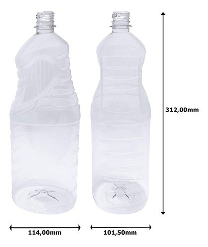 3 Frascos Plástico Cristal Pet De 2l Tampa L Batoque Ama - Imagem 6