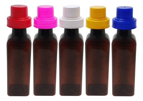 211 Frasco Plástico Âmbar Pet 250ml Tampa Dosadora 30ml Aze