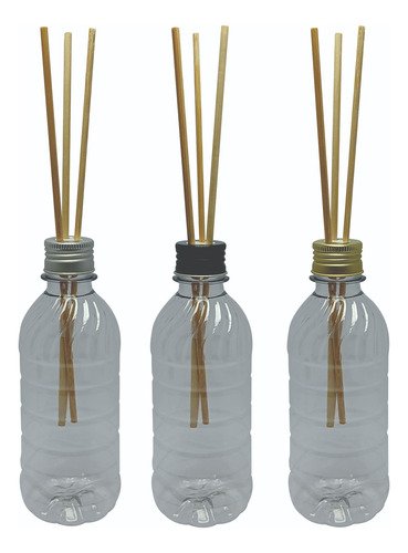 252 Frascos Plástico Cristal 330ml Tampa Difusor Varetas Suc