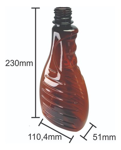 50 Frasco Plástico Âmbar Pet 500ml Tampa Bico Aplicador Bor - Imagem 7
