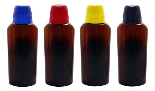 520 Frasco Plástico Ambar Pet 140ml Tampa Dosadora 20ml Aro