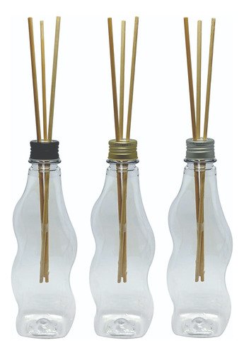 132 Frascos Plástico Cristal 380ml Tampa Difusor Varetas Cat