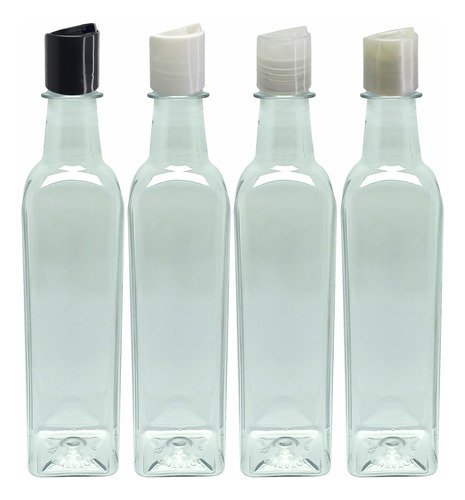 12 Frascos Plástico Cristal Pet 500ml Com Tampa Disktop Aze