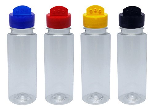 28 Frascos Plástico Cristal Pet 200ml Tempero Fliptop Con