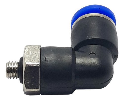 100 Conexão Pneumática Cotovelo Macho Rosca M5 X Tubo 6mm - Imagem 4
