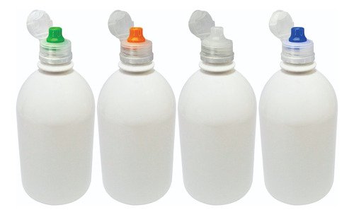 212 Frascos Branco Pet 500ml Tampa Sport Fliptop Sab