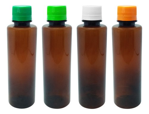 27 Frascos Plástico Âmbar Pet 250ml Com Tampa S Batoque Cos - Imagem 2