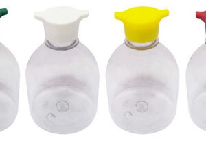 904 Frasco Plástico Cristal Pet 300ml Tampa Rosca 2 Bico Sab