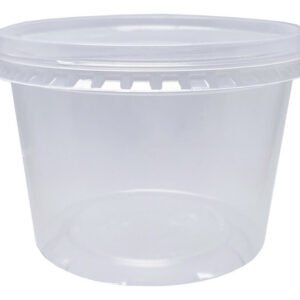 350 Potes Descartáveis Plásticos Pp Cristal C/ Tampa 500ml