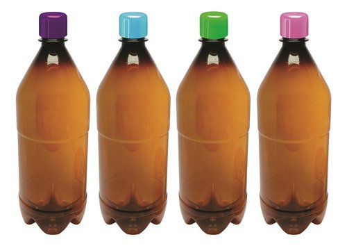 51 Frascos Âmbar Pet 1l Aromatizante Tampa Batoque Agu - Imagem 2