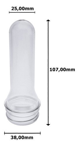 27 Preforma Cristal 38ml Pet 28g Tubete 10,7cm Sem Tampas - Imagem 2