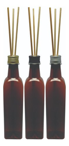 241 Frascos Plástico Âmbar 500ml Tampa Difusor Varetas Aze