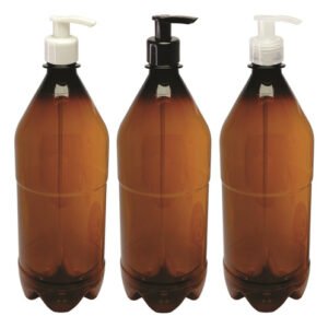 6 Frascos Plástico Âmbar 1l Com Válvula Bico Pato S Agu