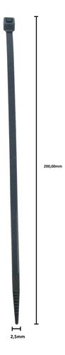 40 Pacote Abraçadeiras De Nylon Preta 2,5x200mm C/ 100 Unid - Imagem 3