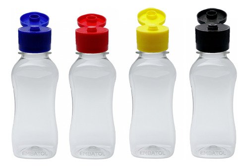 2541 Frascos Plástico Cristal Pet 120ml Fliptop Batoque Cat