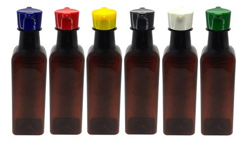 211 Frasco Plástico Âmbar Pet 250ml Com Tampa 2 Bico Aze - Imagem 2